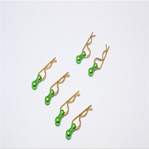 Body Clips + Aluminum Mount For 1/36 To 1/16 Models - 6Pcs Set Green