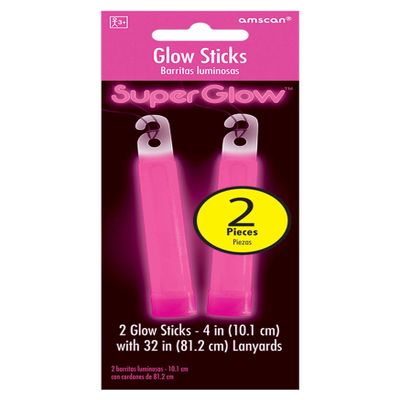 Amscan 310088.1 4" Glow Stick - Pink, Party Accessory, 25pieces
