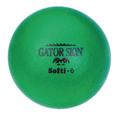 Gator Skin S&S Worldwide Softi-5 Ball. 6" Green, PU Coated Balls with Soft Foam Core, Kid Safe, No-Sting Balls for PE Games, After School Programs, Dodgeball, and Birthdays.