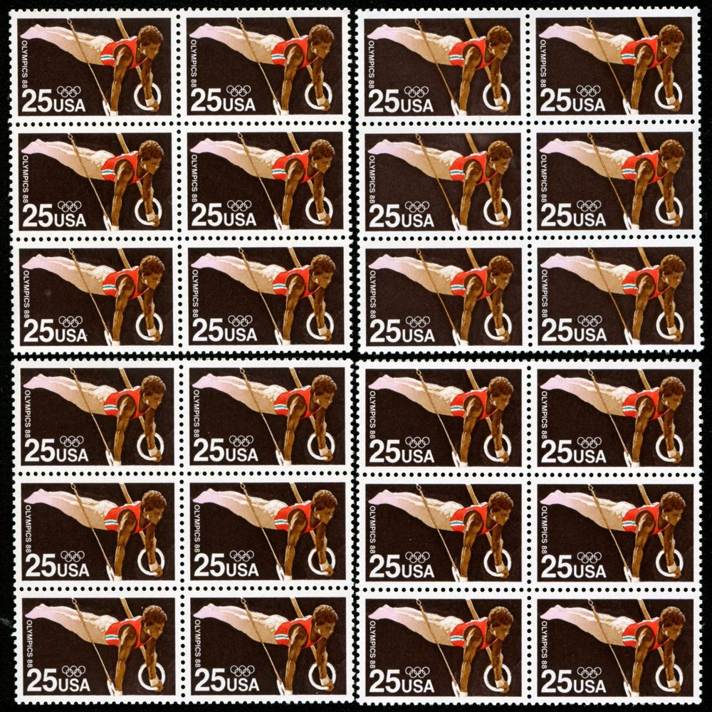 1988 Summer Olympics ~ Seoul South Korea ~ Gymnastics Still Rings - Steady Rings - Lot of 24 x 25 Postage Stamps (Scott #2380)