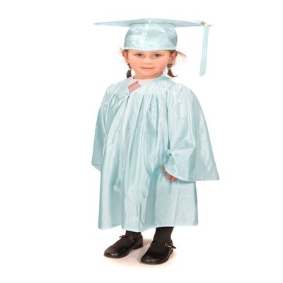 10 x Childrens Graduation Gowns (Age 3-5) and Matching Cap (Sky Blue)