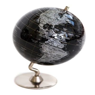 Black & Sliver Globe of The World 5"