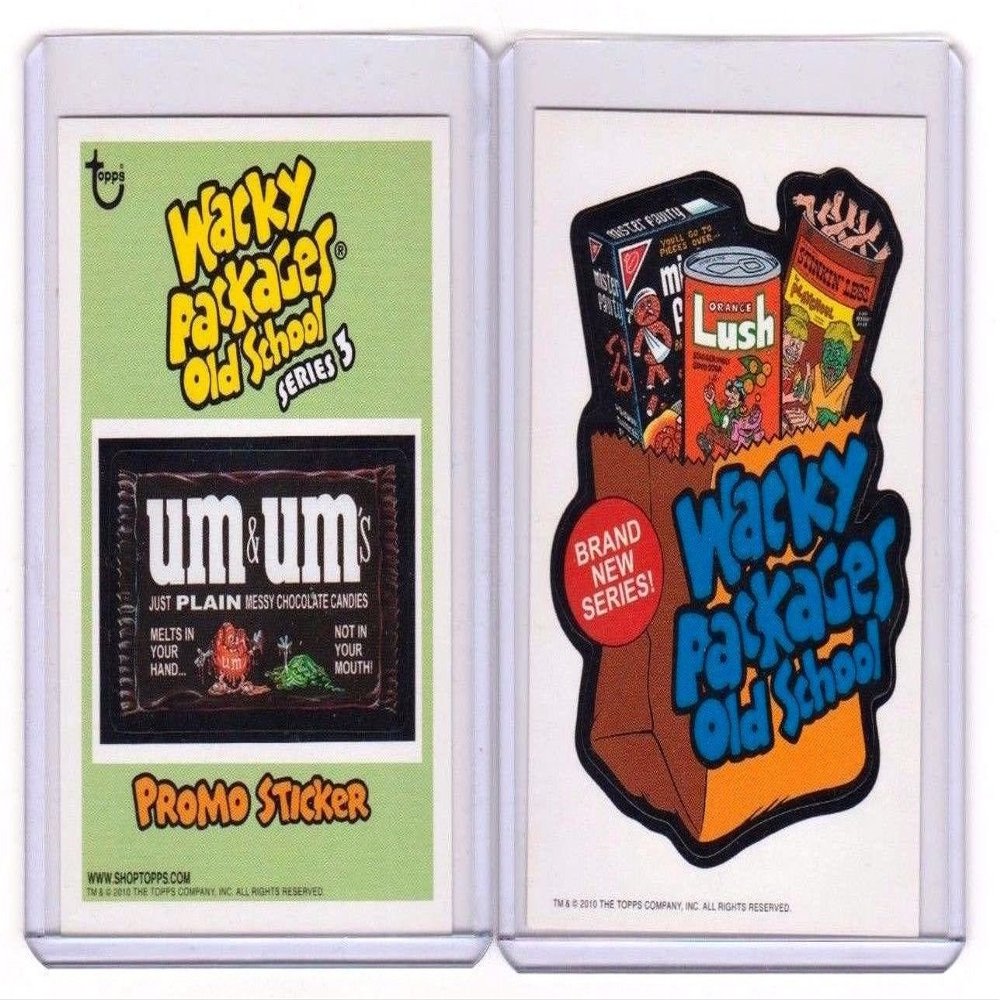 2011 WACKY PACKAGES Old School Series 2 *Both*Insert & Series 3 Promo Sticker