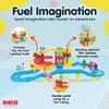 DOLU Large Parking Lot Garage Playset, 70-Piece Car & Truck Toy Set with Spiral Ramp, Elevator, and Tracks for Kids and Toddlers 18 Months+ view 3