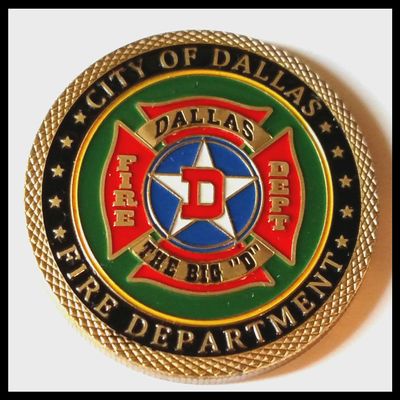 Dallas Fire Department Firefighter Colorized Challenge Art Coin