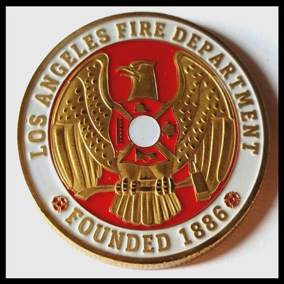 Los Angeles Fire Department Firefighter Colorized Challenge Art Coin