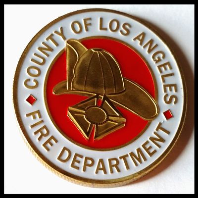 Los Angeles County Fire Department Firefighter Colorized Challenge Art Coin