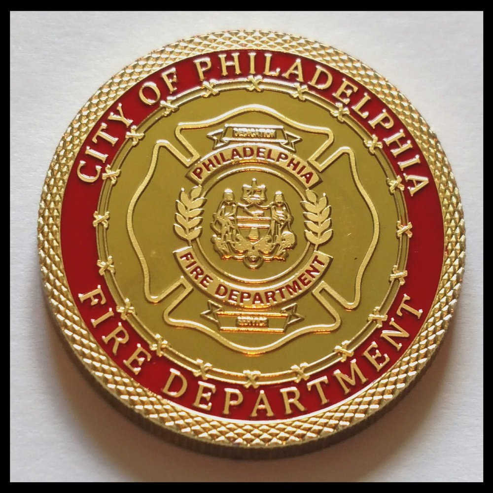 Philadelphia Fire Department Firefighter Colorized Challenge Art Coin