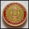 Philadelphia Fire Department Firefighter Colorized Challenge Art Coin view 1