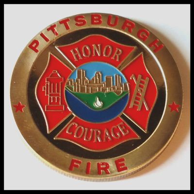 Pittsburgh Fire Department Firefighter Colorized Challenge Art Coin