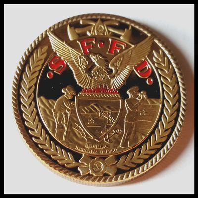 San Francisco Fire Department Firefighter Colorized Challenge Art Coin