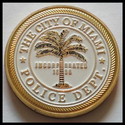 Miami Police Law Enforcement Colorized Challenge Art Coin