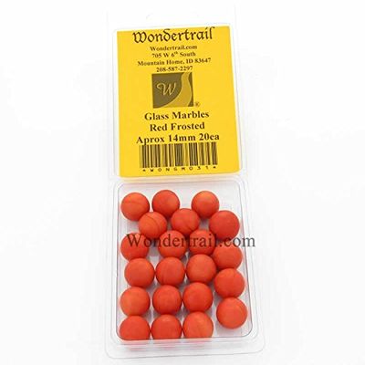 Wondertrail Red Frosted Marbels 14mm Glass Marbles Pack of 20 WONGM031