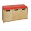 Contender 3 Cube Storage Organizer Bench, Window Bench with Cushions, Cubical Shoe Storage Bench Ideal for Hallway, Kindergarten, Nursery Safe and Certified view 1