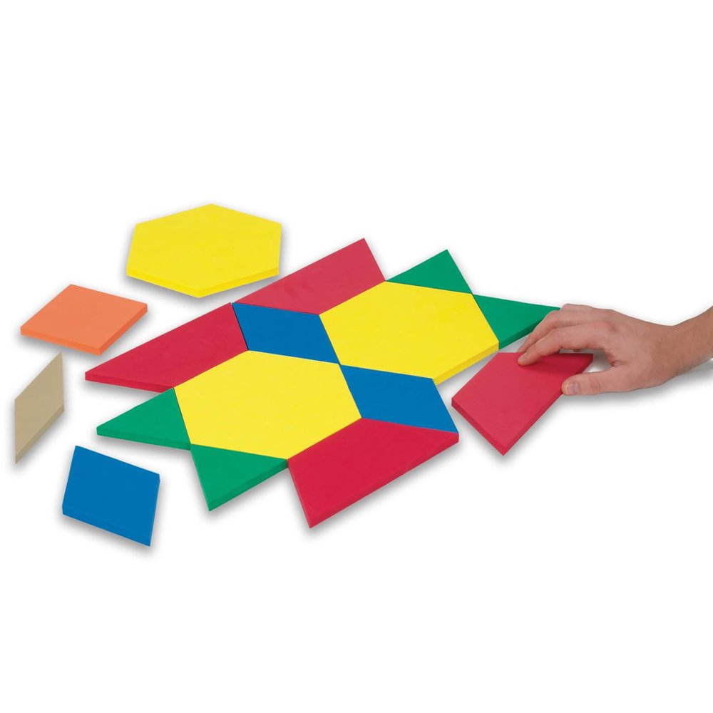 EAI Education Jumbo QuietShape Foam Pattern Blocks - Set of 49
