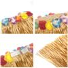 40cm Performance grass skirt with flowers bracelets headband necklace Hula set Gold view 2