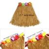 40cm Performance grass skirt with flowers bracelets headband necklace Hula set Gold view 3