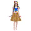 40cm Performance grass skirt with flowers bracelets headband necklace Hula set Gold view 4