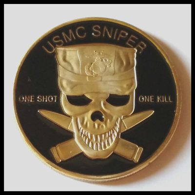 Marine Corps Sniper One Shot, One Kill Colorized Challenge Art Coin