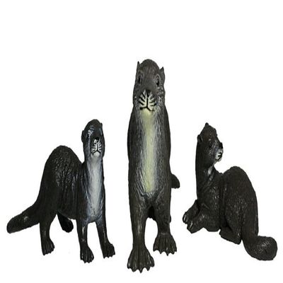 3pk Sea Otters - 2 Baby Otters & 1 Adult Otter Realistic Rubber Replica by Mamejo Nature