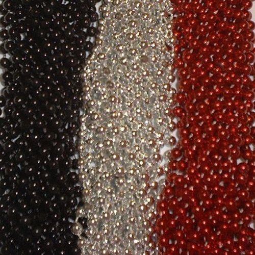 72 Red Silver Black Mardi Gras Gra Beads Necklaces Party Favors 6 Doz Lot Pirate