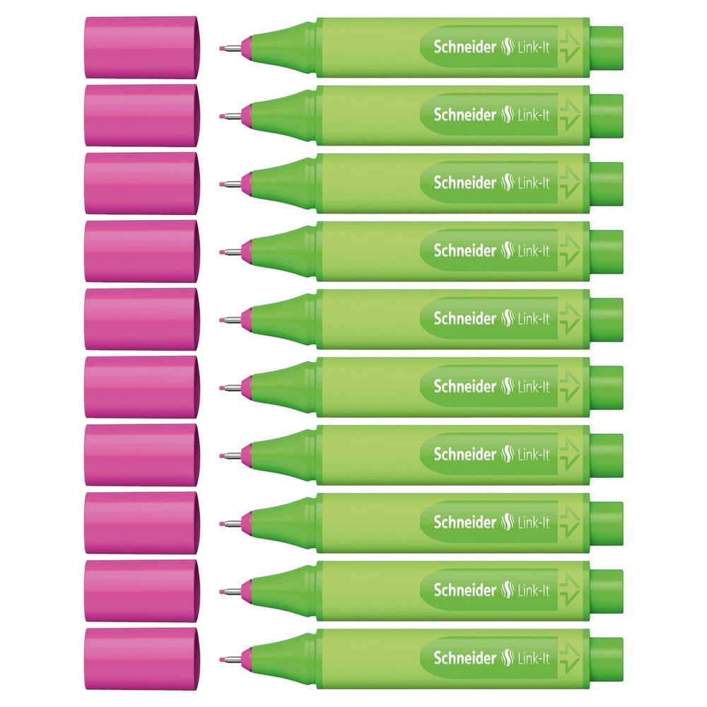 Schneider 191201 Link-It Fineliner, Pack of 10 Fineliner Standard Fashion-Pink
