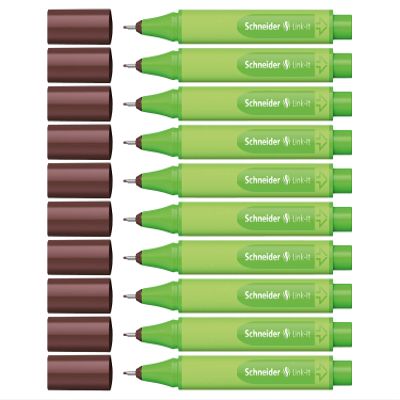 Schneider 191201 Link-It Fineliner, Pack of 10 Fineliner Standard Topaz-Brown
