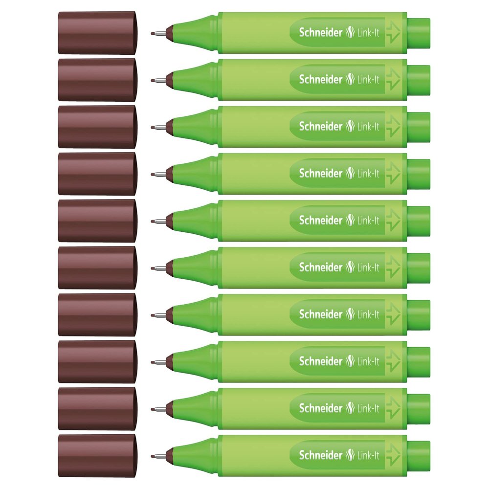 Schneider 191201 Link-It Fineliner, Pack of 10 Fineliner Standard Topaz-Brown