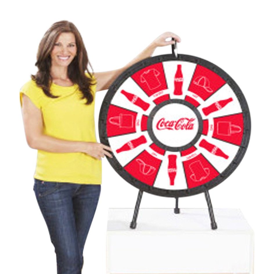 Prize Wheel for Prizes 31" Prize Wheel Game for Trade Shows Super-Durable ABS Plastic with A Clear Top Panel and A Powder-Coated Steel Frame (12 Slot, Table Top)