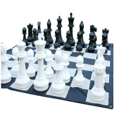 Chess House Giant Chess Pieces (16" King) with 5.5 Foot Nylon Chess Mat