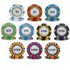 50 pcs Monte Carlo Poker Club 3-Tone Clay Composite 14 Gram Heavy Poker Chips by MRC (Teal $50) view 2