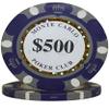 50 pcs Monte Carlo Poker Club 3-Tone Clay Composite 14 Gram Heavy Poker Chips by MRC (Purple $500) view 1