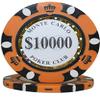 50 pcs Monte Carlo Poker Club 3-Tone Clay Composite 14 Gram Heavy Poker Chips by MRC (Brown $10000)