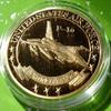 USAF Air Force F-16 Fighting Falcon Jet Colorized Gold Plated Military Challenge Art Coin view 2