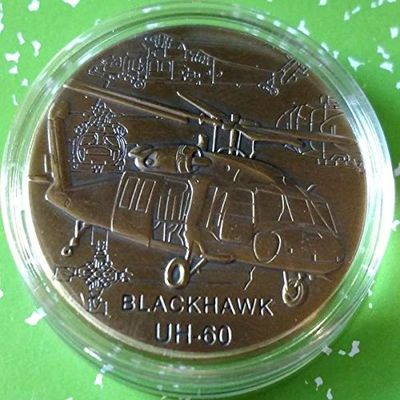 US Army Blackhawk UH-60 Large 45mm Plated Military Challenge Art Coin