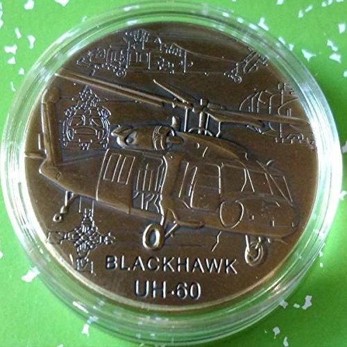 US Army Blackhawk UH-60 Large 45mm Plated Military Challenge Art Coin