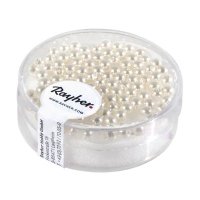 14399102 - RAYHER - 14399102 - Renaissance Glaswachsperlen,  3 mm, Dose 95 Stck, wei