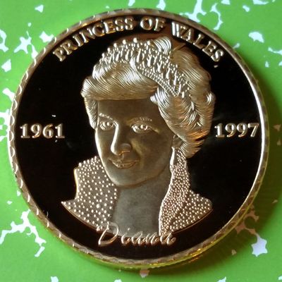 Princess Diana Last Rose of England Gold Plated Challenge Art Coin