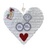 Wedding Heart Piata with Mr & Mrs Wedding Rings view 1