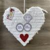 Wedding Heart Piata with Mr & Mrs Wedding Rings view 2