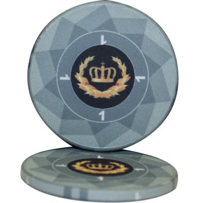 MRC Laurel Crown Ceramic Poker Chips Pack of 50 (Grey $1)