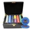500pcs Laurel Crown Ceramic Poker Chips Set Wood CASE Custom Build by MRC view 1
