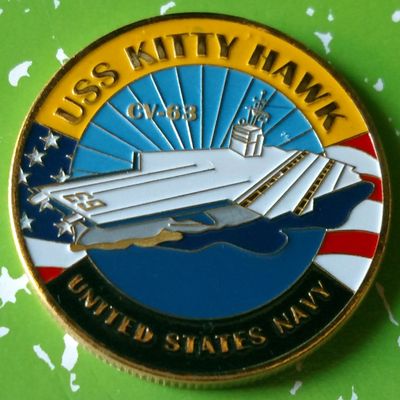 US Navy USS Kitty Hawk CV-63 Colorized Challenge Art Coin