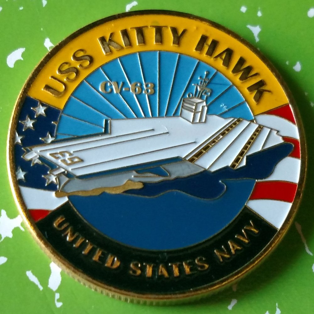 US Navy USS Kitty Hawk CV-63 Colorized Challenge Art Coin