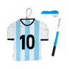 APINATA4U 17.5" Soccer Jersey Large Pinata  White & Blue Party Decoration | Soccer-Themed Birthday Supplies with Stick & Blindfold | Fun Futbol Sports Ball Hanging Pinata Game view 1
