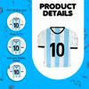 APINATA4U 17.5" Soccer Jersey Large Pinata  White & Blue Party Decoration | Soccer-Themed Birthday Supplies with Stick & Blindfold | Fun Futbol Sports Ball Hanging Pinata Game view 3