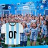 APINATA4U 17.5" Soccer Jersey Large Pinata  White & Blue Party Decoration | Soccer-Themed Birthday Supplies with Stick & Blindfold | Fun Futbol Sports Ball Hanging Pinata Game view 4
