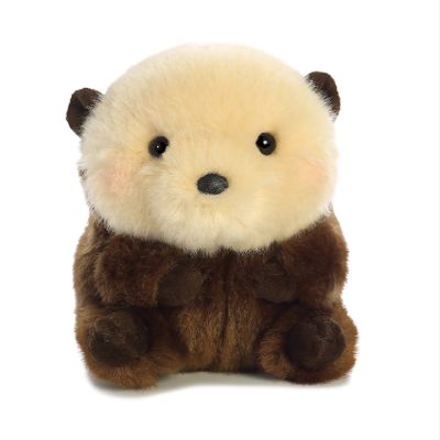 Aurora Playful Rolly Pet Smiles Sea Otter Stuffed Animal - Compact Size for On-The-Go Fun - for Adults, Kids, Birthdays, and Anniversaries - Brown 5 Inches