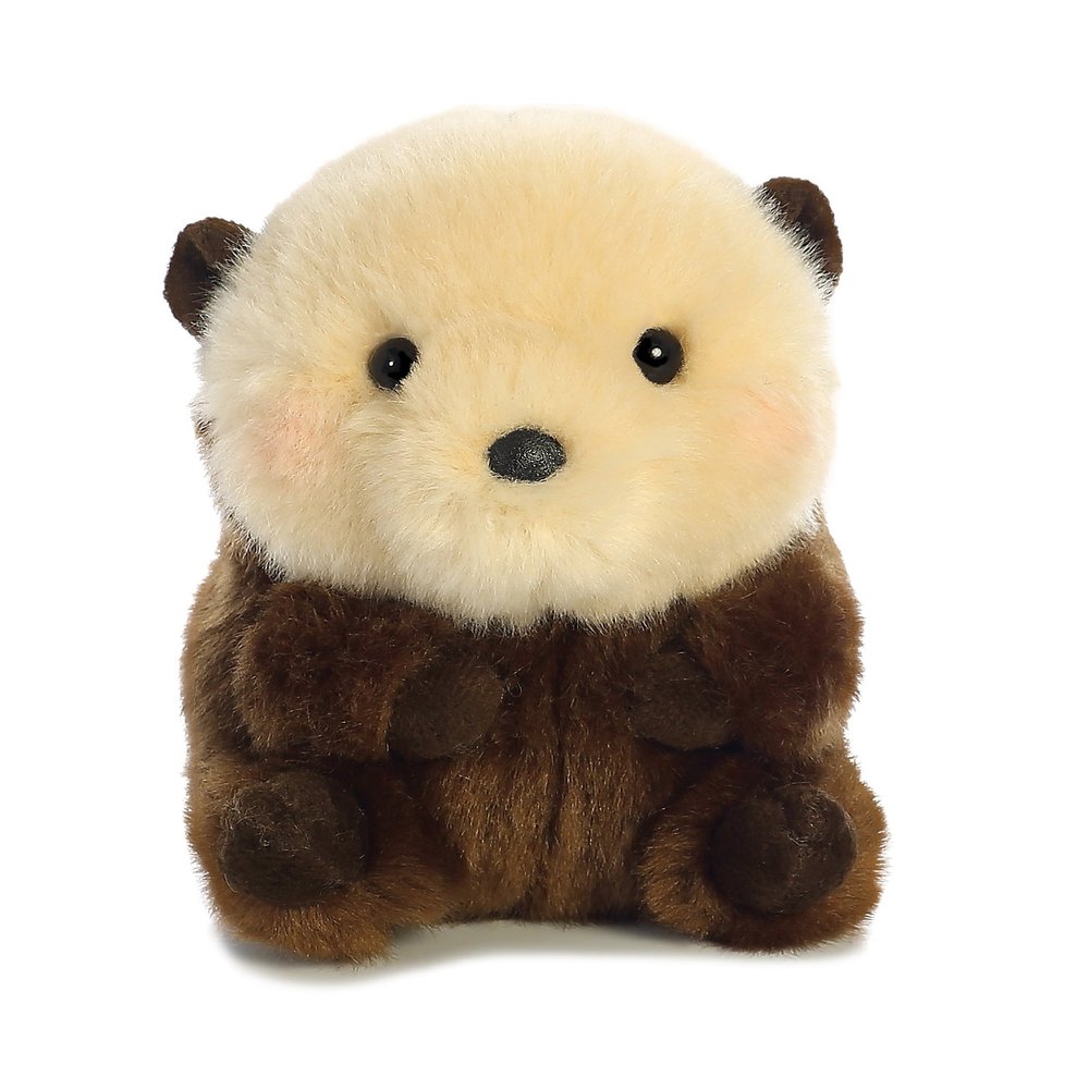 Aurora Playful Rolly Pet Smiles Sea Otter Stuffed Animal - Compact Size for On-The-Go Fun - for Adults, Kids, Birthdays, and Anniversaries - Brown 5 Inches