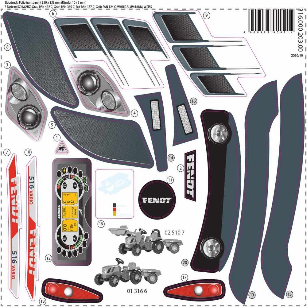 Sticker for rollyKid Fendt Vario 516